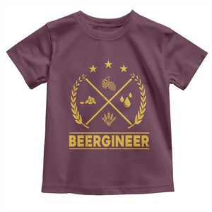 Funny Beergineer Toddler T Shirt Homebrew Craft Beer Drinking Lover TS11 Maroon Print Your Wear