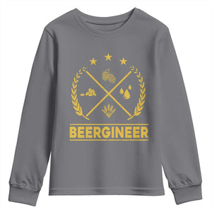Funny Beergineer Youth Sweatshirt Homebrew Craft Beer Drinking Lover TS11 Charcoal Print Your Wear