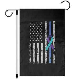 Police Suicide Prevention Awareness American Flag Ribbon Support Garden Flag