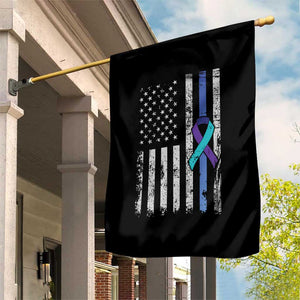 Police Suicide Prevention Awareness American Flag Ribbon Support Garden Flag