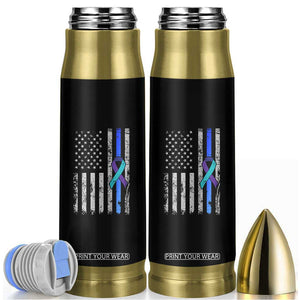 Police Suicide Prevention Awareness American Flag Ribbon Support Bullet Tumbler