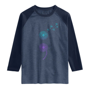 Semicolon Suicide Prevention Awareness Dandelion Graphic Raglan Shirt