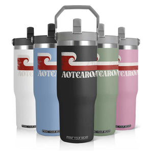 Aotearoa New Zealand Vintage Maori Flag Tino Rangatiratanga Flip Straw Tumbler TS11 Print Your Wear