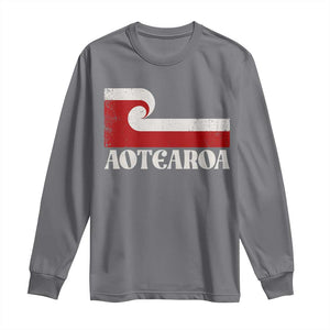 Aotearoa New Zealand Vintage Maori Flag Tino Rangatiratanga Long Sleeve Shirt