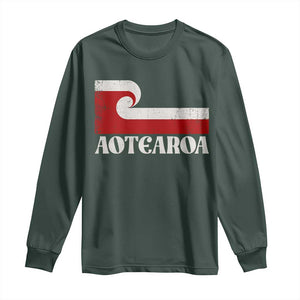 Aotearoa New Zealand Vintage Maori Flag Tino Rangatiratanga Long Sleeve Shirt