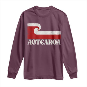 Aotearoa New Zealand Vintage Maori Flag Tino Rangatiratanga Long Sleeve Shirt