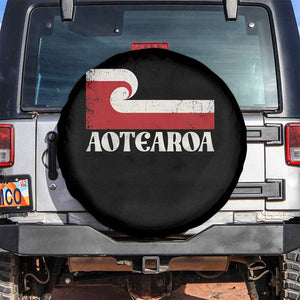 Aotearoa New Zealand Vintage Maori Flag Tino Rangatiratanga Spare Tire Cover TS11 No hole Black Print Your Wear