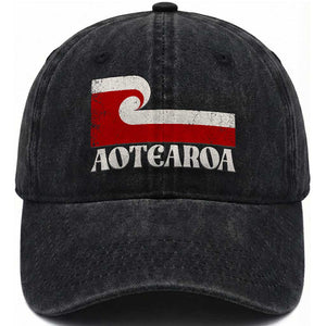 Aotearoa New Zealand Vintage Maori Flag Tino Rangatiratanga Washed Cotton Baseball Cap