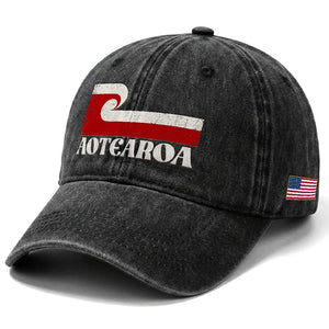 Aotearoa New Zealand Vintage Maori Flag Tino Rangatiratanga Washed Cotton Baseball Cap