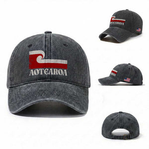 Aotearoa New Zealand Vintage Maori Flag Tino Rangatiratanga Washed Cotton Baseball Cap