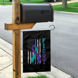 Fight Police Suicide Prevention Awareness American Flag Ribbon Support Garden Flag