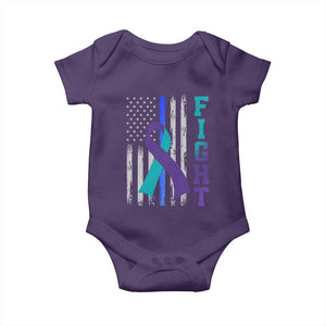 Fight Police Suicide Prevention Awareness American Flag Ribbon Support Baby Onesie