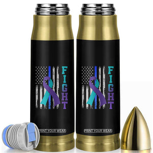 Fight Police Suicide Prevention Awareness American Flag Ribbon Support Bullet Tumbler