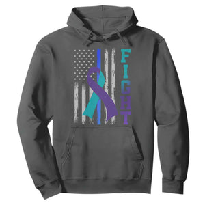 Fight Police Suicide Prevention Awareness American Flag Ribbon Support Hoodie