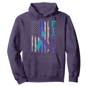 Fight Police Suicide Prevention Awareness American Flag Ribbon Support Hoodie