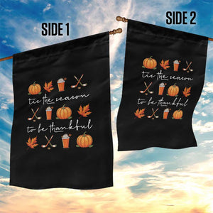 Thanksgiving Day Garden Flag Tis The Season To Be Thankful Pumpkin Ice Hockey Maple Leaf TS11 Print Your Wear