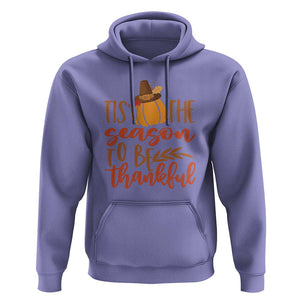 Thanksgiving Day Hoodie Tis The Season To Be Thankful Pumpkin Fall Season Pilgrim Hat TS11 Violet Print Your Wear