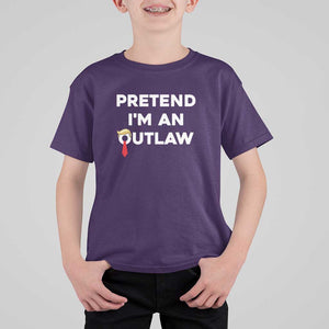 Funny Trump Halloween T Shirt For Kid Pretend I'm An Outlaw Blond Hair Red Tie TS11 Purple Print Your Wear