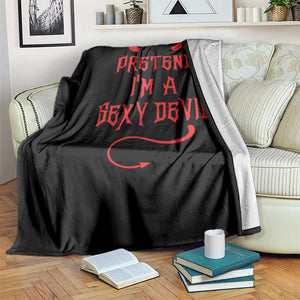 Halloween Party Throw Blanket Pretend I'm A Sexy Devil Horn Tail TS11 Print Your Wear
