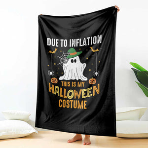Funny Halloween Throw Blanket Due To Inflation This Is My Halloween Costume Cute Ghost TS11 Print Your Wear