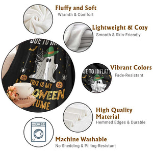 Funny Halloween Throw Blanket Due To Inflation This Is My Halloween Costume Cute Ghost TS11 Print Your Wear