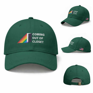 Come Out LGBT Baseball Cap Coming Out Of Closet Rainbow Door TS11 Baseball Cap Universal Fit Irish Green Print Your Wear