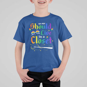Come Out LGBT T Shirt For Kid No One Should Live In A Closet Magical Rainbow Glasses TS11 Royal Blue Print Your Wear