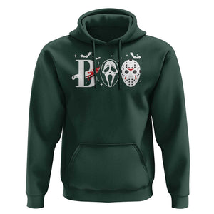 Halloween Hoodie Boo Horror Murderer Masks Bat Spooky Season TS11 Dark Forest Green Print Your Wear