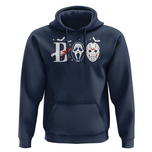 Halloween Hoodie Boo Horror Murderer Masks Bat Spooky Season TS11 Navy Print Your Wear