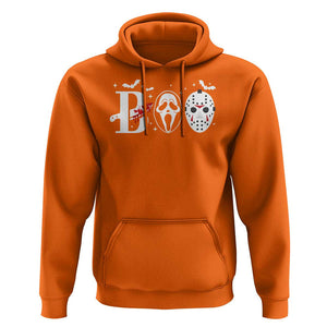 Halloween Hoodie Boo Horror Murderer Masks Bat Spooky Season TS11 Orange Print Your Wear