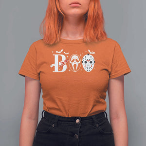 Halloween T Shirt For Women Boo Horror Murderer Masks Bat Spooky Season TS11 Orange Print Your Wear