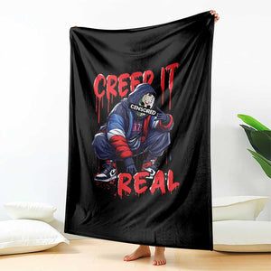 Halloween Throw Blanket Creep It Real Horror Murderer Spooky Season TS11 Print Your Wear