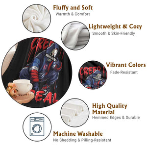 Halloween Throw Blanket Creep It Real Horror Murderer Spooky Season TS11 Print Your Wear