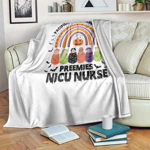 NICU Nurse Halloween Throw Blanket Pacifiers Pumpkins And Preemies Baby Rainbow Bat TS11 Print Your Wear