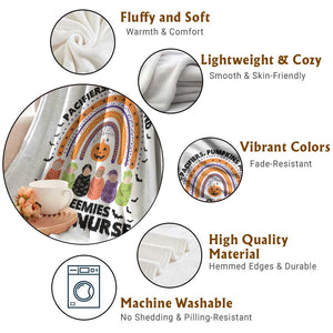 NICU Nurse Halloween Throw Blanket Pacifiers Pumpkins And Preemies Baby Rainbow Bat TS11 Print Your Wear