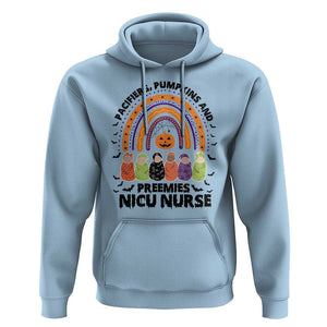 NICU Nurse Halloween Hoodie Pacifiers Pumpkins And Preemies Baby Rainbow Bat TS11 Light Blue Print Your Wear