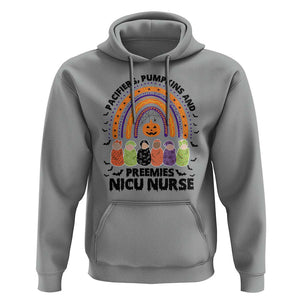 NICU Nurse Halloween Hoodie Pacifiers Pumpkins And Preemies Baby Rainbow Bat TS11 Sport Gray Print Your Wear