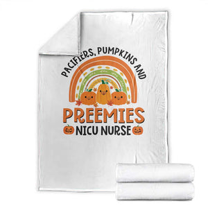 Halloween Nurse Throw Blanket Pacifiers Pumpkins And Preemies Baby Pumpkin Rainbow Fall Season TS11 White Print Your Wear