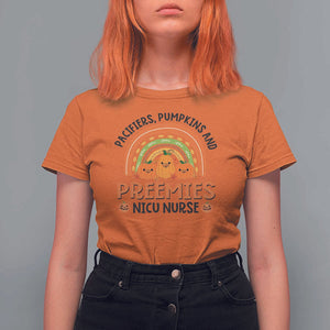 Halloween Nurse T Shirt For Women Pacifiers Pumpkins And Preemies Baby Pumpkin Rainbow Fall Season TS11 Orange Print Your Wear