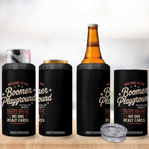 Welcome To The Boomer Playground 4 in 1 Can Cooler Tumbler Funny Baby Boomer Generation TS11 Print Your Wear