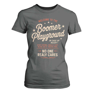 Welcome To The Boomer Playground T Shirt For Women Funny Baby Boomer Generation TS11 Dark Heather Print Your Wear