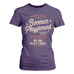 Welcome To The Boomer Playground T Shirt For Women Funny Baby Boomer Generation TS11 Purple Print Your Wear