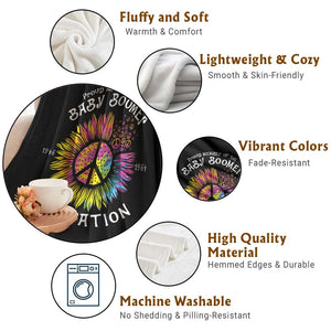 Proud Member Of The Baby Boomer Generation Throw Blanket Hippie Sunflower TS11 Print Your Wear