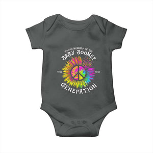 Proud Member Of The Baby Boomer Generation Baby Onesie Hippie Sunflower TS11 Dark Heather Print Your Wear