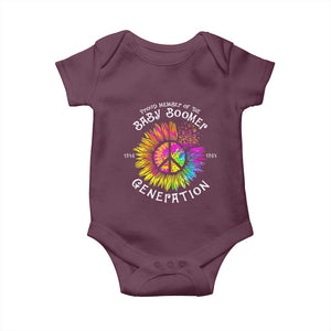 Proud Member Of The Baby Boomer Generation Baby Onesie Hippie Sunflower TS11 Maroon Print Your Wear