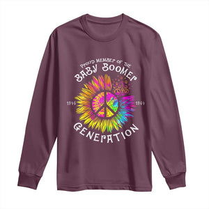 Proud Member Of The Baby Boomer Generation Long Sleeve Shirt Hippie Sunflower TS11 Maroon Print Your Wear
