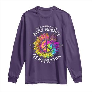 Proud Member Of The Baby Boomer Generation Long Sleeve Shirt Hippie Sunflower TS11 Purple Print Your Wear