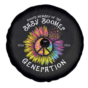 Proud Member Of The Baby Boomer Generation Spare Tire Cover Hippie Sunflower TS11 Print Your Wear