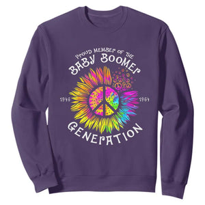 Proud Member Of The Baby Boomer Generation Sweatshirt Hippie Sunflower TS11 Purple Print Your Wear