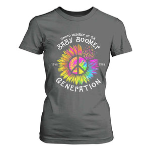 Proud Member Of The Baby Boomer Generation T Shirt For Women Hippie Sunflower TS11 Dark Heather Print Your Wear